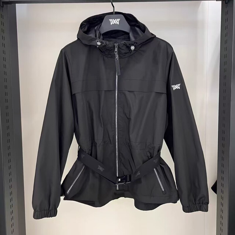 Golf Hooded Waist-Cinching Jacket for Women, Summer Sun Protection Jacket, Outdoor Sports Breathable Versatile Windbreaker Golf Hooded Waist-Cinching Jacket for Women, Summer Sun Protection Jacket, Outdoor Sports Breathable Versatile Windbreaker