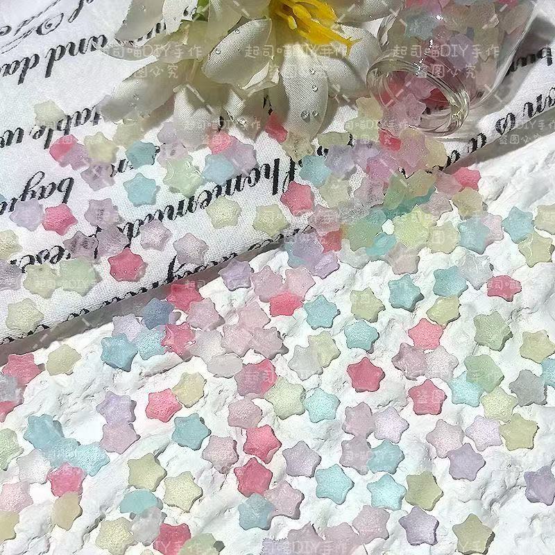 Popular Ultra-Mini Sugar Wishing Star Resin Pentagram Candy Nail Art Hairpin Food Toy Squishy DIY Craft