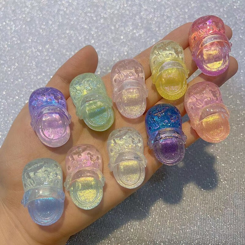 [Ice-Clear Perforated Shoes] Card 38Mm×22Mm Firefly Glow-In-The-Dark Handmade DIY Accessories - Resin Flowers