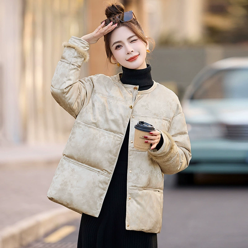  retro winter velvet down jacket for leisure, increased thickness, city style, duck down