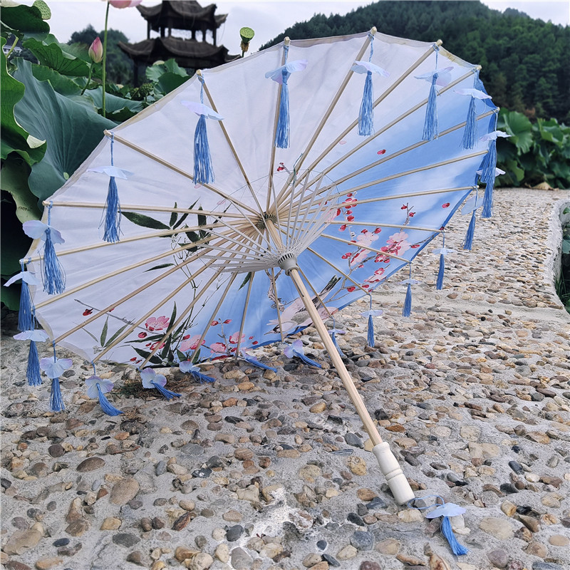 대나무 봄 꽃잎 우산