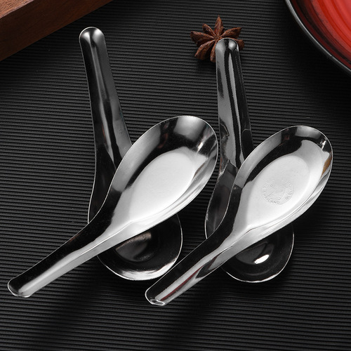 Factory direct sales stainless steel spoon flat bottom spoon home restaurant hotel canteen student western food spoon tableware carpet goods