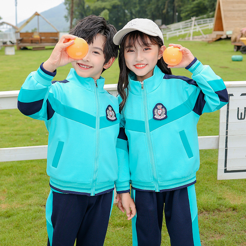 校服套裝小學生幼兒園園服春秋裝學院風班服秋季兒童運動服三件套