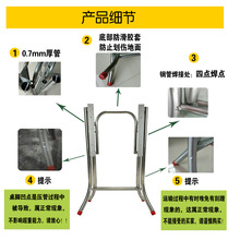 不锈钢餐桌脚简约折叠连板钢管桌腿支架铁桌脚大排档桌脚跨境专供