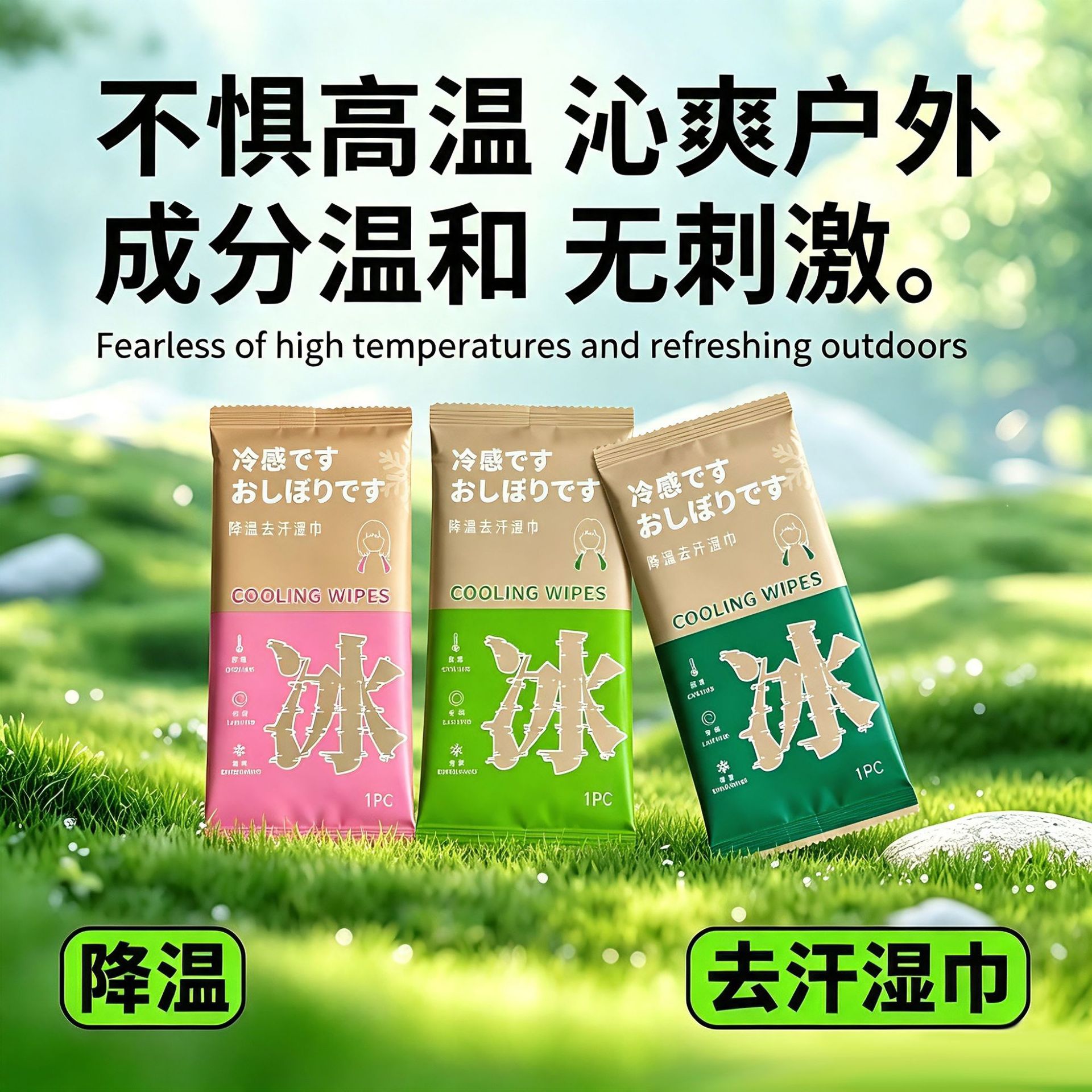 Disposable cooling ice towel, ice-feel towel for students, military training, concerts, outdoor sports, sweat-absorbing, cleansing, cool and refreshing cold towel