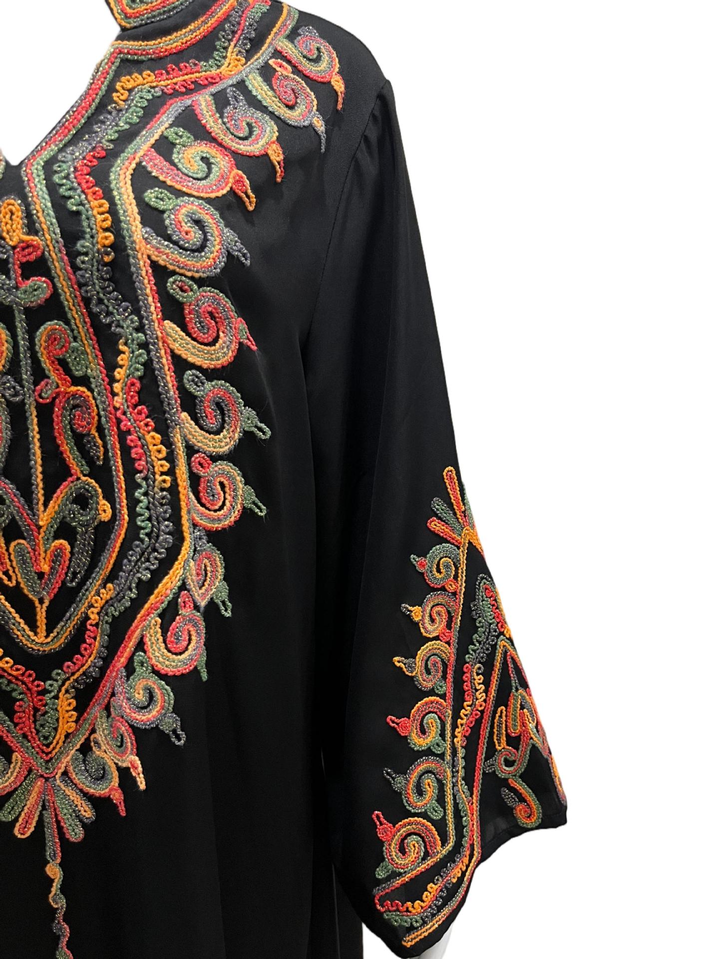 New In Stock Muslim Embroidered Robe, Middle Eastern Clothing, Abaya, Loose-fitting Women's Long Dress From Dubai,_ecoleips.com