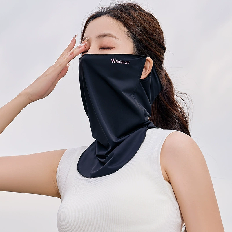 Summer silk veil, breathable sports medical mask, sun protection, with neck protection, UF-protection