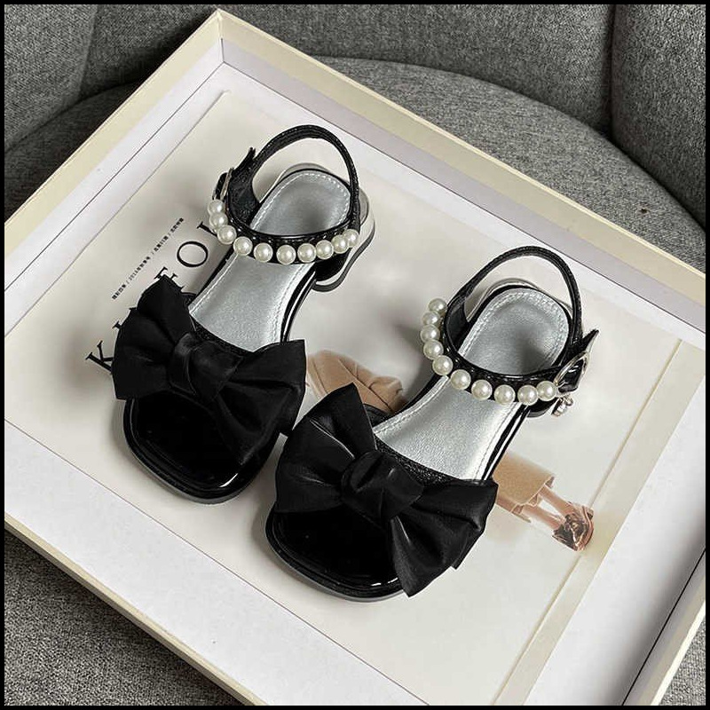 Kinder Sandalen 2023 Sommer Neue Mittlere und Große Mädchen Weiche Sohle Kleine High Heel Bogen Mädchen Prinzessin Schuhe_voghion.com