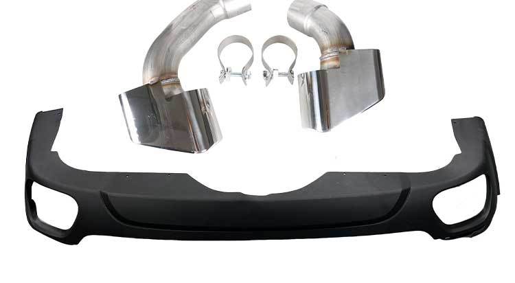 Suitable for Bmw X5E53 E70 F15 Modified Tail Throat 35I Sports Square Mouth Stainless Steel Titanium Black Exhaust Pipe