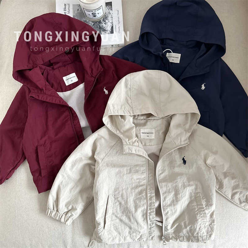 Estrella de los niños chaqueta de otoño nuevo chaqueta con capuchón de color sólido para niños coreanos chaqueta con capuchón marca de moda