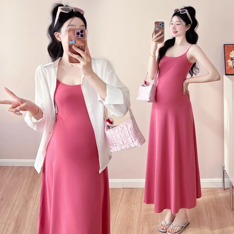 Maternity Wear, Summer Wear, Summer Suspender Skirt, Maternity Dress, Fashionable Skirt, Dress, Nightgown, Slim Fit Maternity Wear