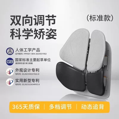 Nuo Tai Lumbar Support Cushion, Ergonomic Seat for Long Sitting, Office Chair, Car Lumbar Support, Gift (Waist support) - up-and-down-adjustment-black-pu-leather-case-dynamic-back