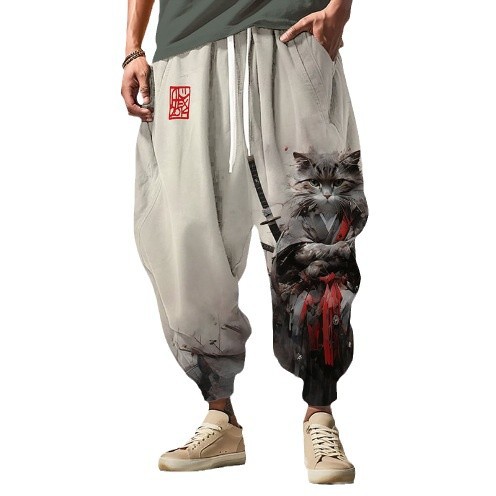 Spring 2024 Chinese Style New Arrival Men's Harlan Lantern Casual Pants Men's Drawstring Pants 3D Digital Printing