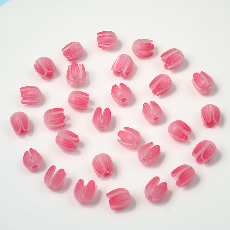 TikTok Pequeño Libro Rojo mismo diyLED noche Luz Accesorios para el cabello pendientes de la horquilla Hoja de acrílico Termocontraíble flor tulipán brote