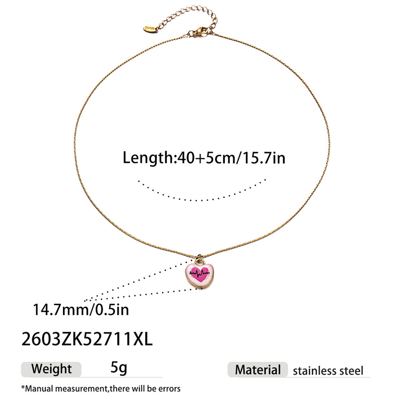 Tiana Europa y América Día de San Valentín nicho accesorios de acero inoxidable amor collar de goteo de aceite ligero lujo alta sensación joyería de mujer al por mayor image 9