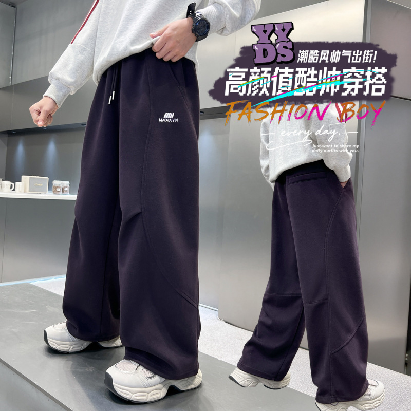 男童裤子春秋款2025新款儿童秋装运动裤中大童男孩秋季束脚卫裤潮|undefined