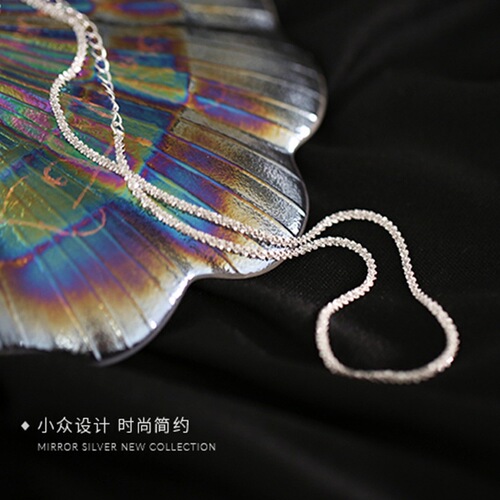 S925 sterling silver sparkling baby's breath choker necklace for women simple internet celebrity choker clavicle chain necklace