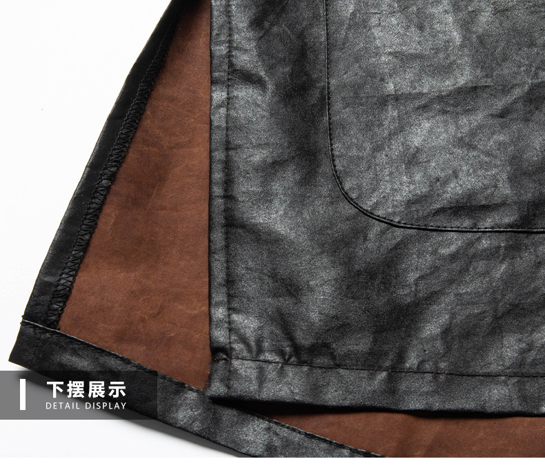 Áo sơ mi ngắn tay lụa tơ sen phong cách Trung Hoa cổ điển cho nam trung niên — G6007 đen chi tiết 19