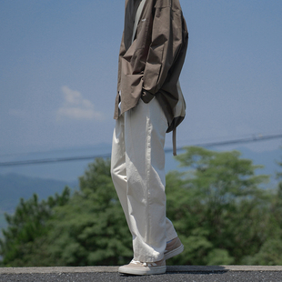 Spring and Autumn New Casual Pants 250 Boys Tooling White Straight Japanese Style Loose