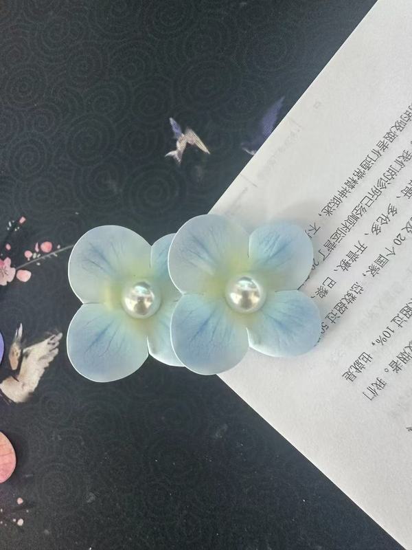 发卡刘海网纱大森系欧根纱花朵发夹女高颜值超仙ins风边夹春夏度|undefined