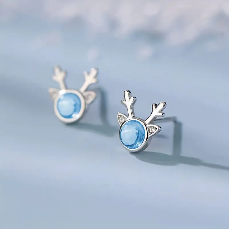 Hirschgeweih Ohrstecker Für Damen Süßer Mini Modeschmuck_voghion.com