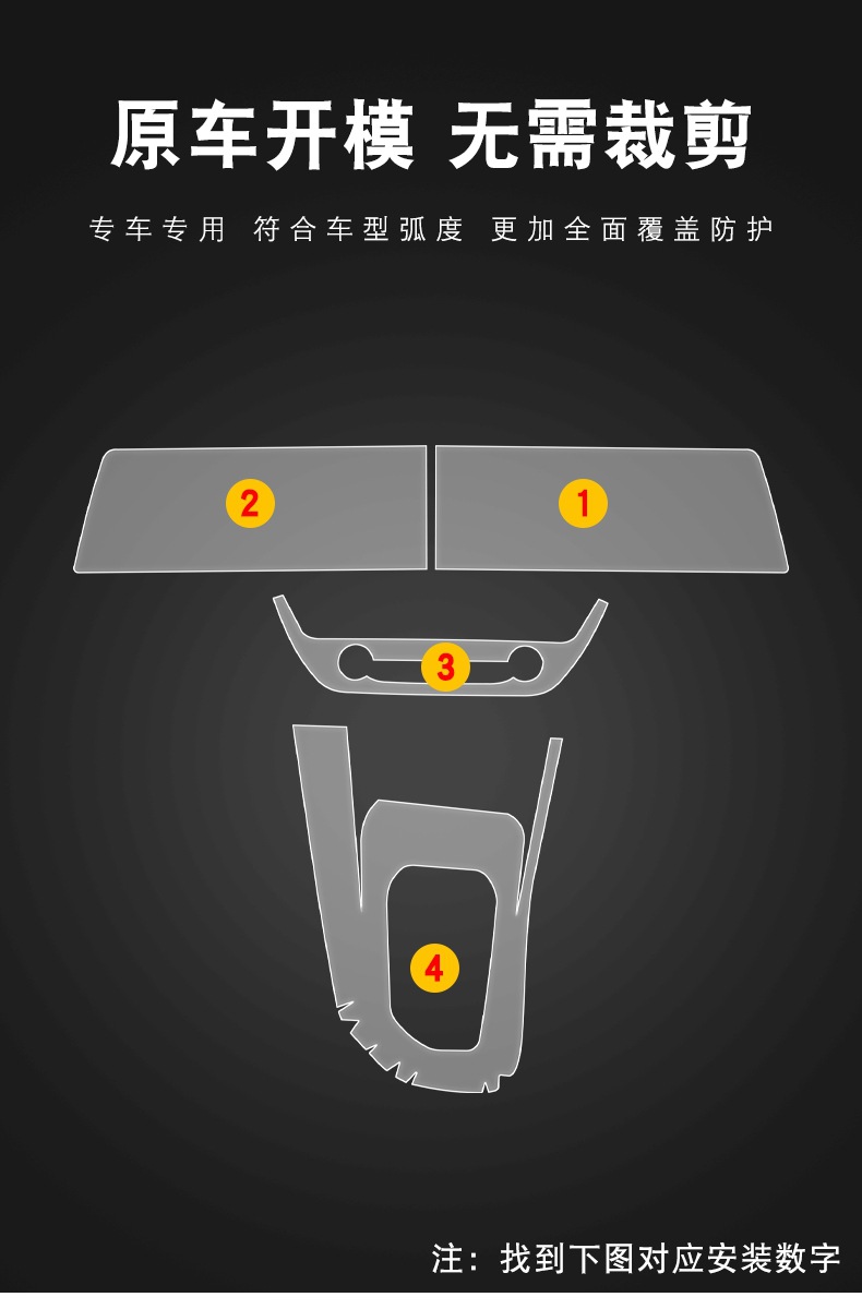 21-23 Ford Escort Special Screen Central Control Body Interior Car Modification Transparent Tpu Protective Film