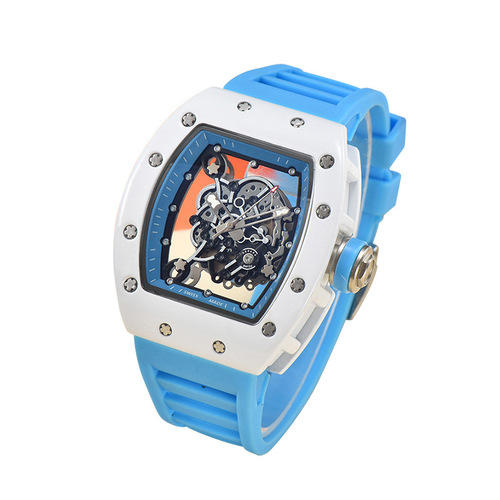 Manufacturer supplies new hollow personalized tiger head watch ceramic oil mechanical movement unisex watch