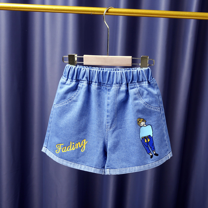 女の子デニムショートパンツ夏 2025 新しい子供の韓国スタイルハイウエストルーズホットパンツ中大子供薄い女の子パンツ|undefined