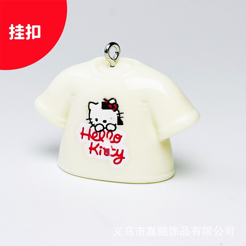 手工diy仿真迷你KT短袖T恤微缩模型书包钥匙手机壳挂件饰品配件|undefined