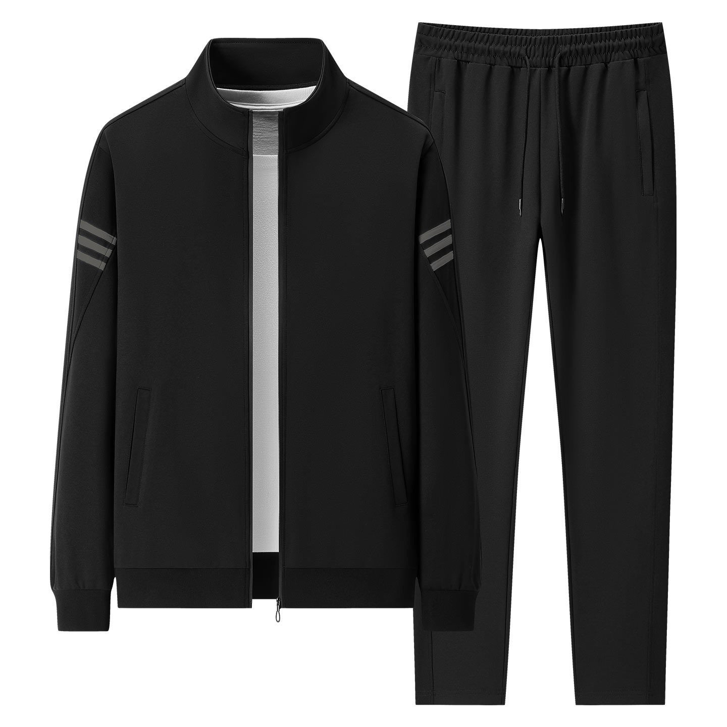 Trajes de otoño transfronterizos de mediana edad, trajes deportivos de primavera y otoño para hombres, pantalones casuales para papá, dos piezas, tamaño extra grande