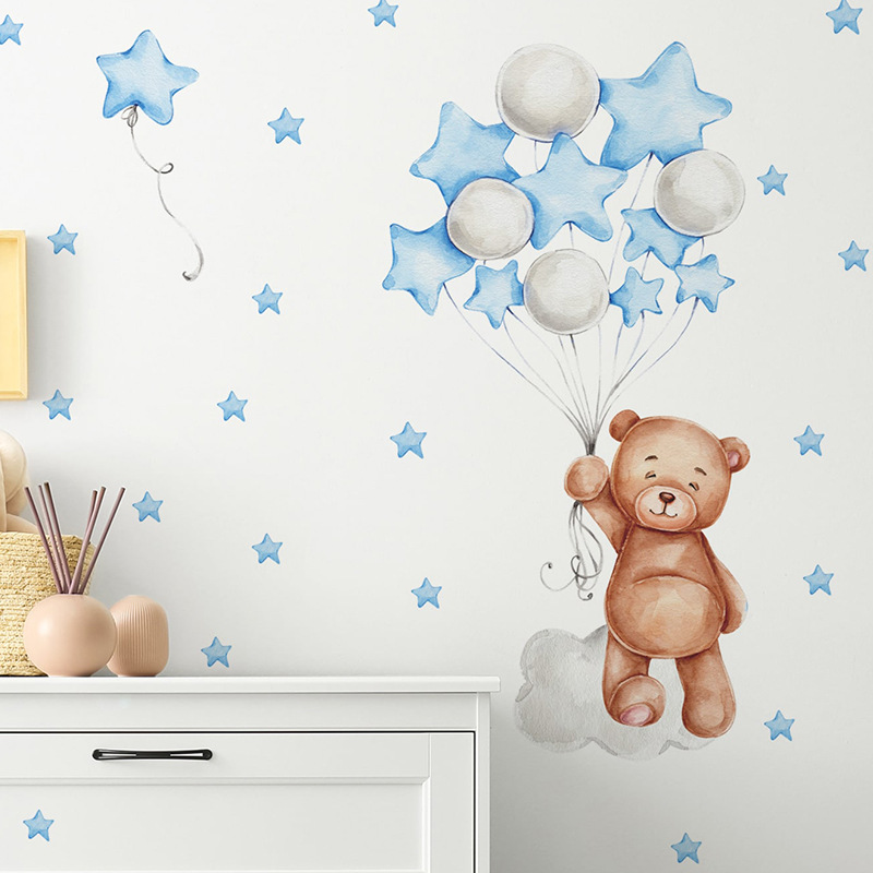 Lindo Estrella Oso Pvc Pegatina De Pared Arte De Pared display picture 8