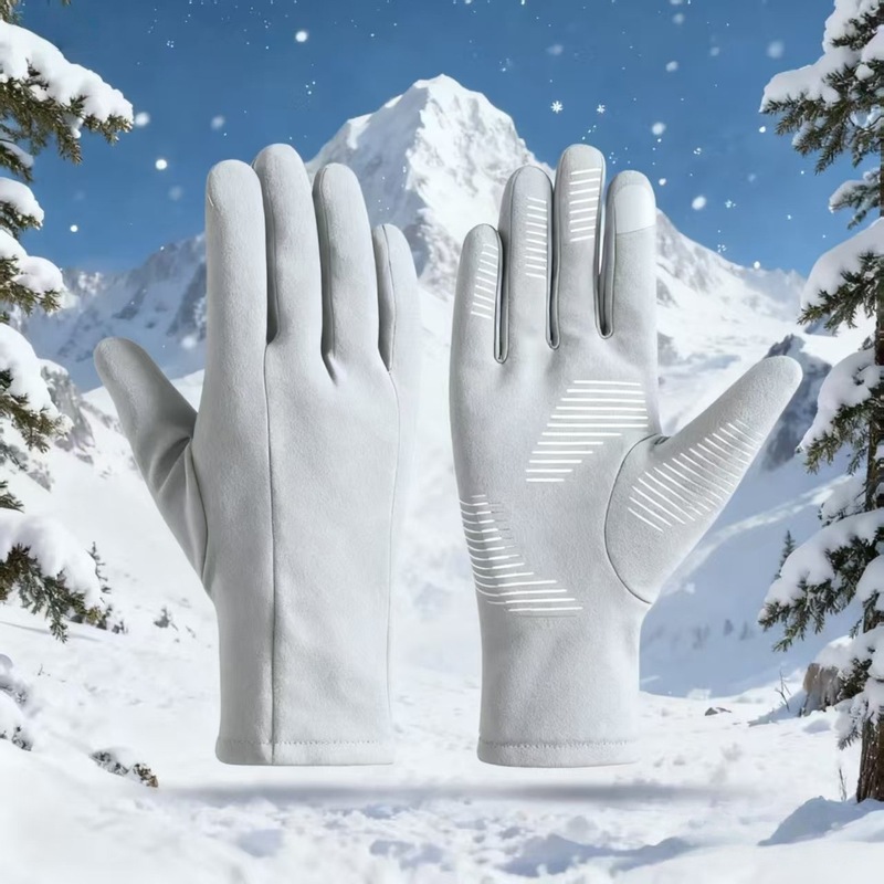 秋冬季滑雪内胆手套男士户外加绒内衬保暖防风触屏防滑骑行手套|undefined