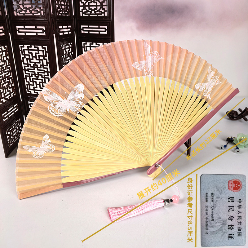 Ventilador antiguo ventilador plegable de verano chino chino cheongsam ventilador plegable de bambú artesanía ventilador pequeño ventilador de baile ventilador image 51