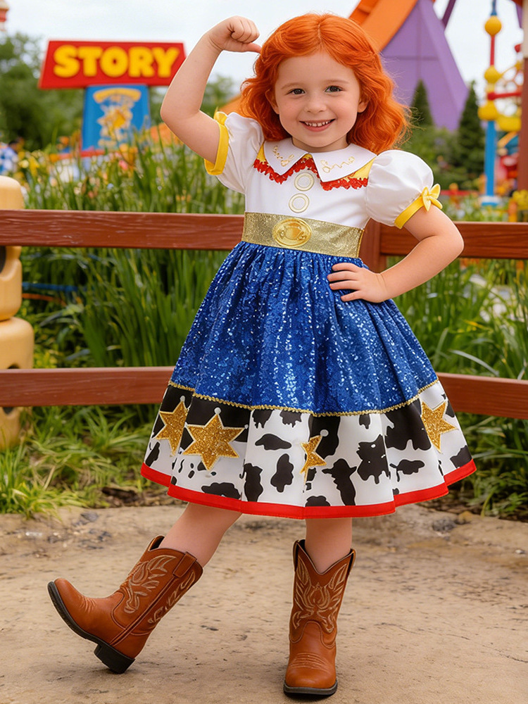 Nuevos productos de niñas vestidos de costura, juguetes, trise, vestidos de cosplay, vestidos de color contrastante para niños