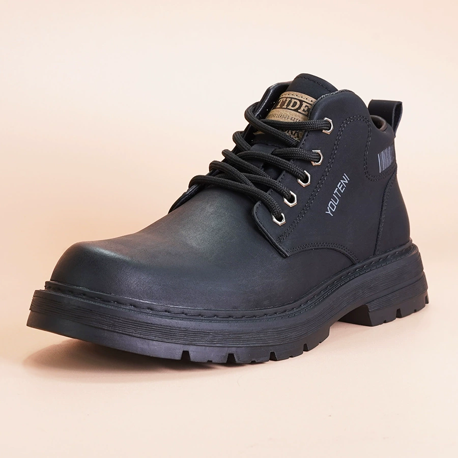 Сапоги Martin мужской 2025 зимний новый высокий бан на открытом воздухе модные сапоги из натуральной кожи толстая подошва плюс бархат теплые хлопковые сапоги