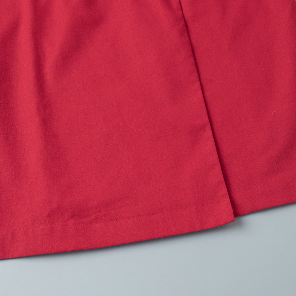 Đầm dài nữ chất liệu cotton lanh, cổ chữ V ve áo, tay dài, dáng rộng thắt dây — Xanh trái cây, Đỏ tươi chi tiết 16