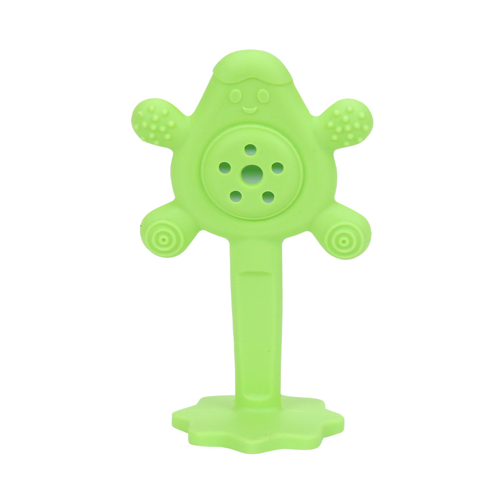 Avocado rattle teether-green