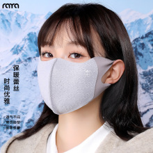 新款秋冬季气质蕾丝洋气加厚防寒保暖口罩护眼角防风加绒立体水钻