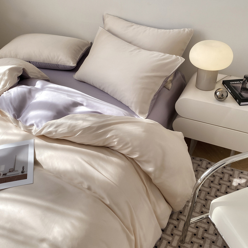 Ice Silk Cooling Duvet Cover Set Breathable Summer Bed Linen_voghion.com