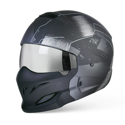 Scorpion Generation One Combination Helmet: Motosiklet kaskı (dəbilqə) - phantom-silver-plated-m53-54cm