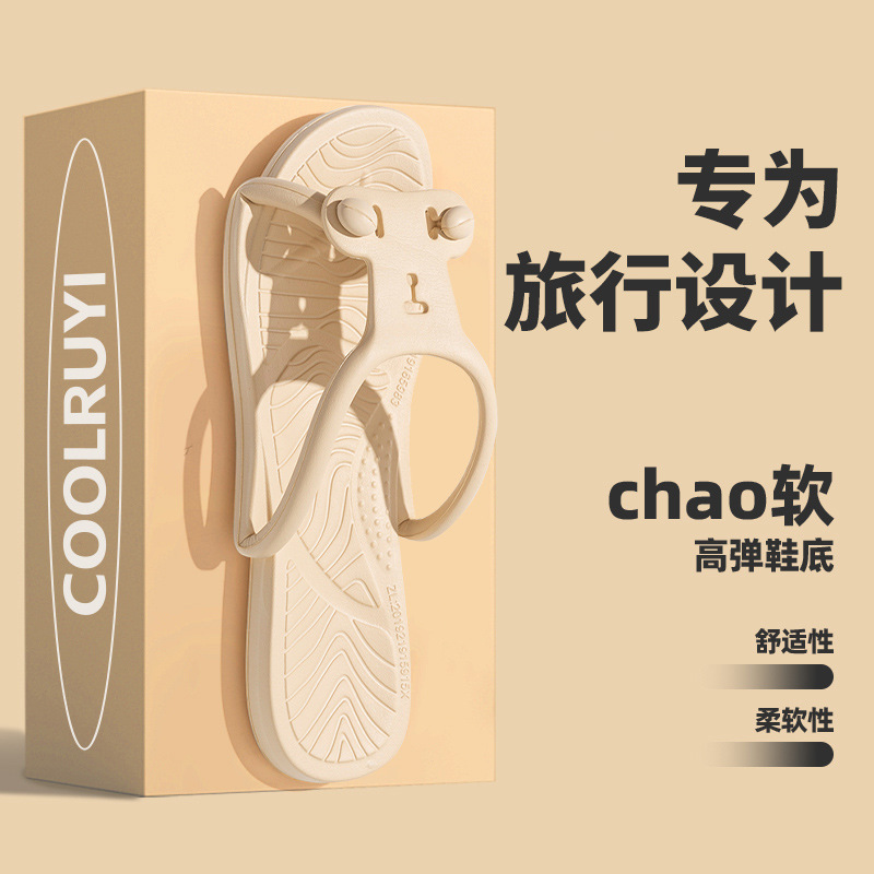 Travel Portable Slippers Foldable Soft Bottom Slippers for Business Travel Creative Couple Solid Color Slippers Portable Slippers