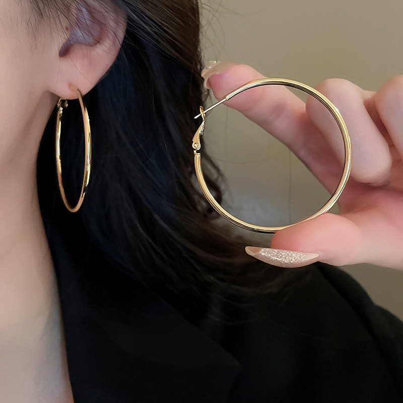 Pendientes ovalados simples de aguja de plata Pendientes de tendencia de personalidad transfronteriza europea y americana Pendientes de diseño de todo fósforo de nicho al por mayor