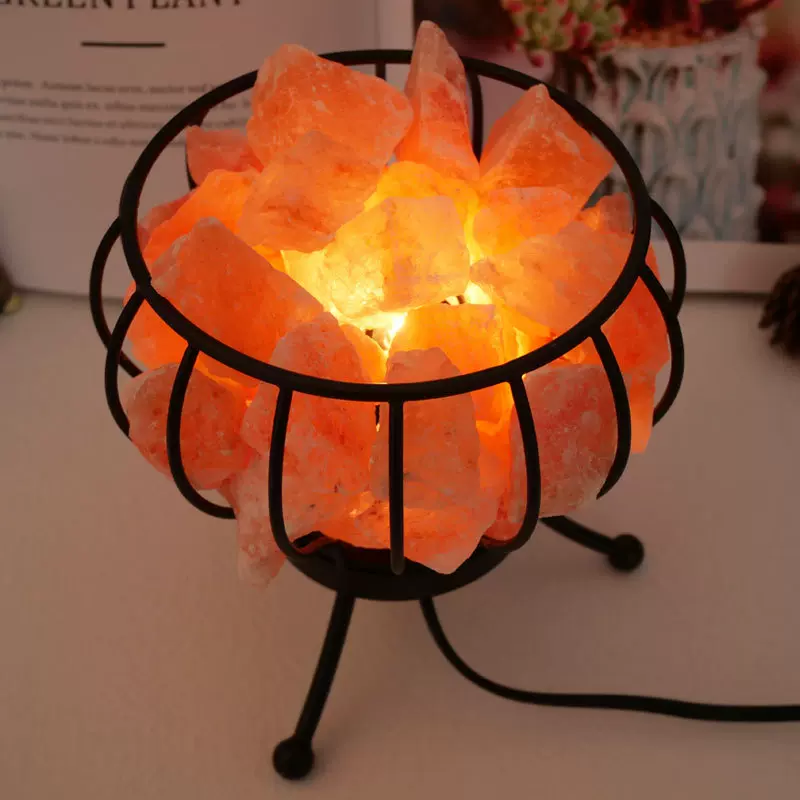 厂家批发喜马拉雅水晶盐灯 铁艺盐灯 装饰台灯 小夜灯 氛围灯