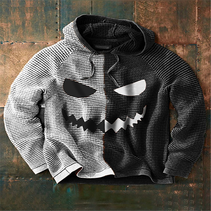 Halloween Herren Neuer Kürbis Digitaldruck Weihnachtskollektion Hoodie_voghion.com