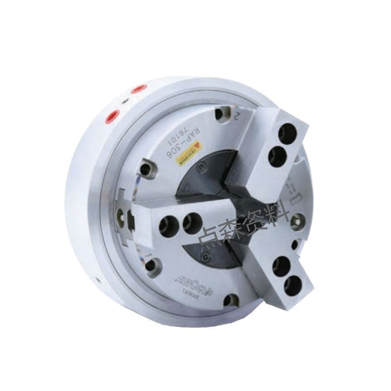 台湾佳贺卡盘RAP-308转盘用气压三爪卡盘RAP-306气动三爪动力夹头