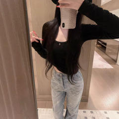 25SS高品质双C家春秋修身简约背后镂空水溶蕾丝小香logo上衣