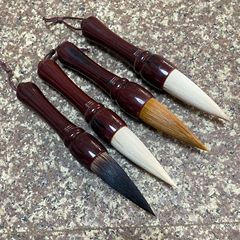 Short-handled brush holder, pen bowl, pen, writing large characters, fortune characters, spring couplets, large-character calligraphy, two-haired couplets, brush holder with handle, short peak brush