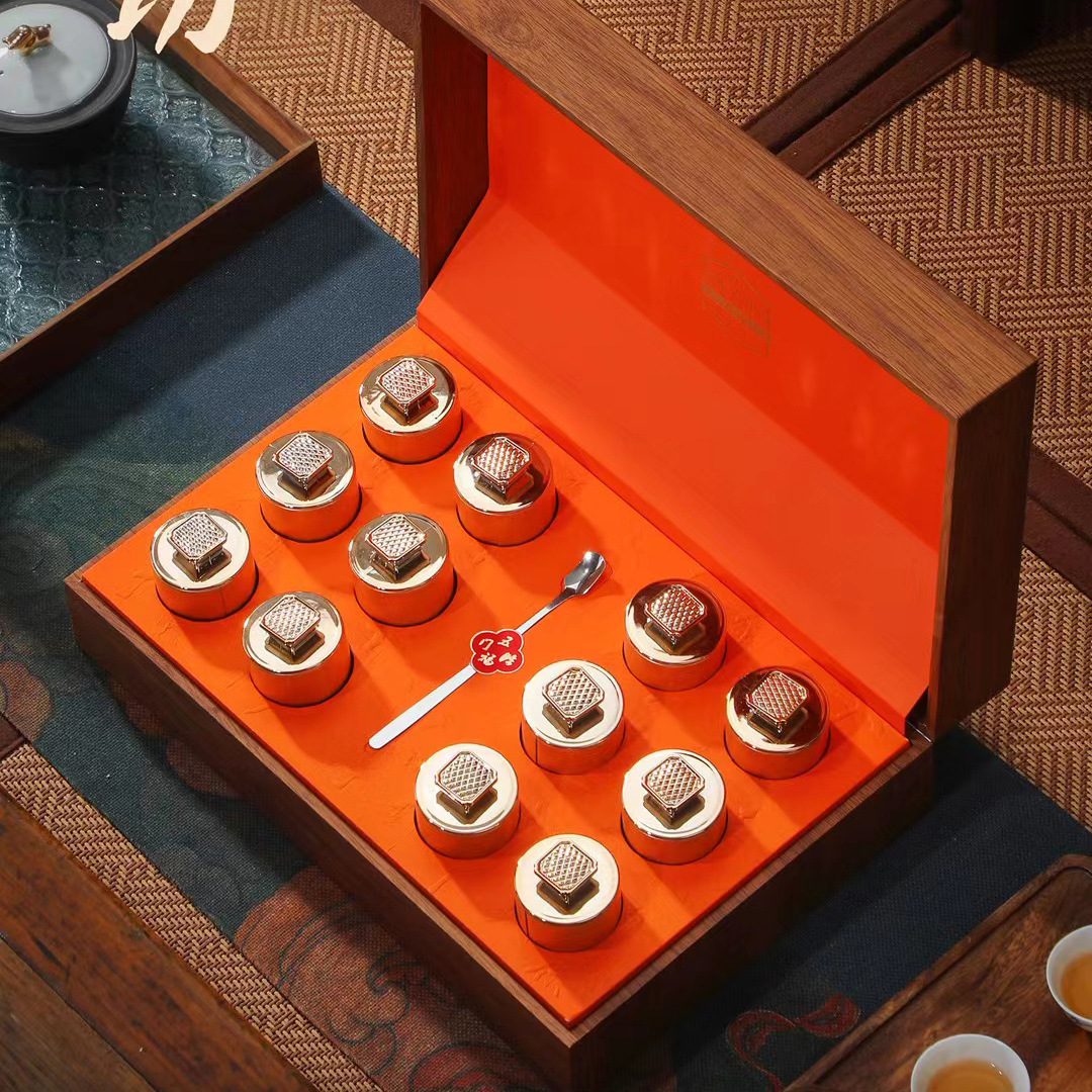 新款12--18小泡罐茶礼盒空盒岩茶红茶黑枸杞碎银子空盒定 制