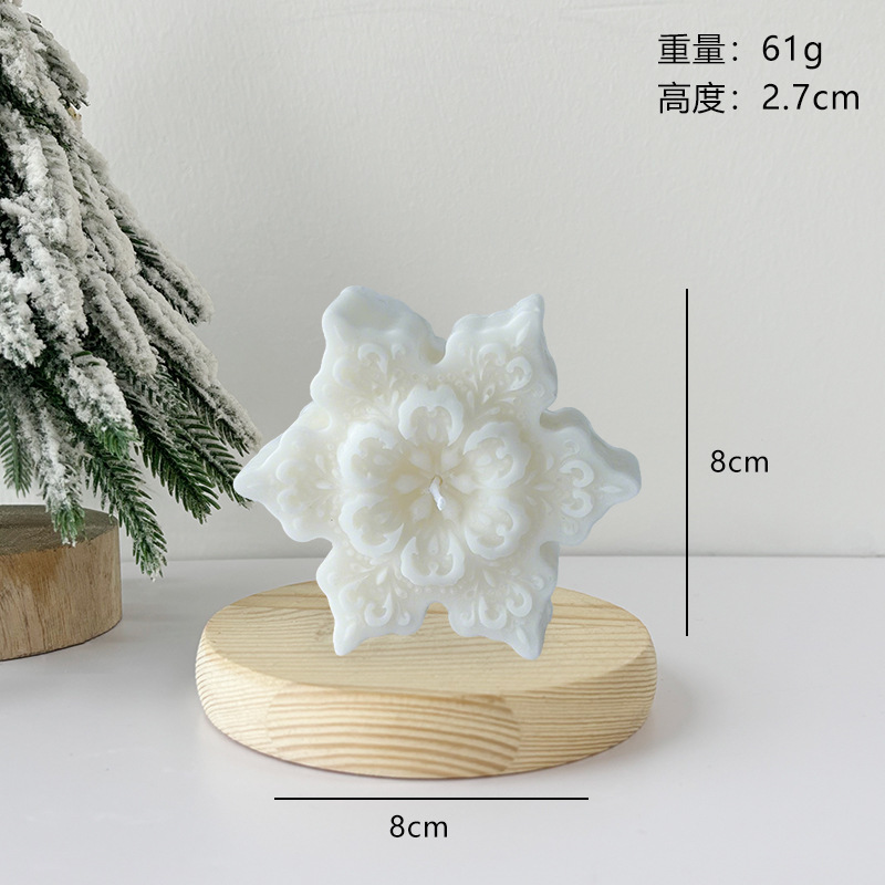 ins圣诞雪花香薰蜡烛节日氛围感创意摆件节日礼物圣诞节装饰蜡烛|undefined