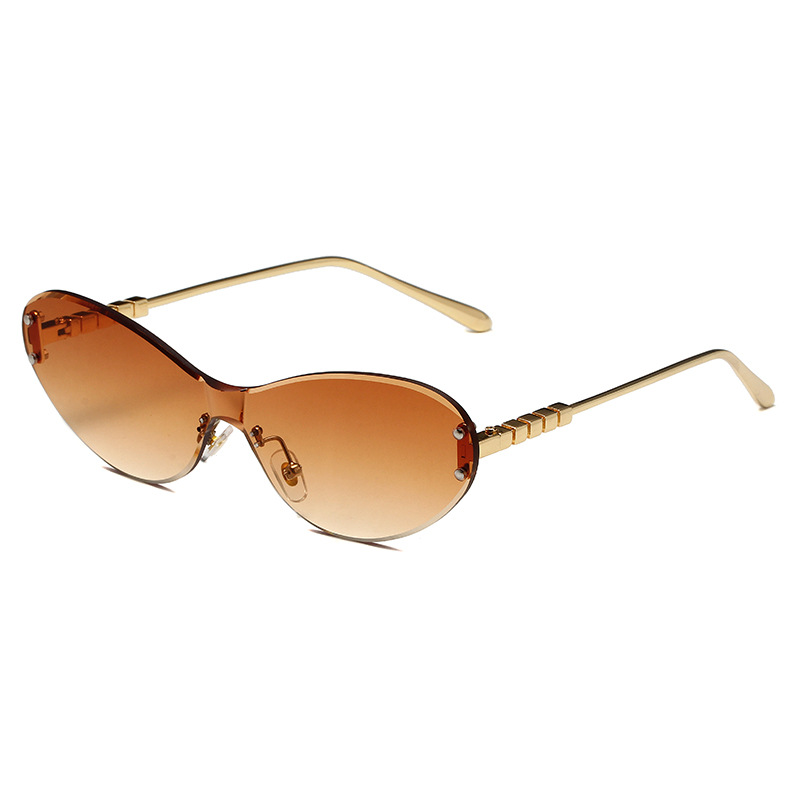 Men's Sunglasses New Ring Shaped Frameless Ocean Lens Sunglasses Anti Ultraviolet Catwalk Outdoor Driving Sunshade Fashion Sunglasses_viptrois.com